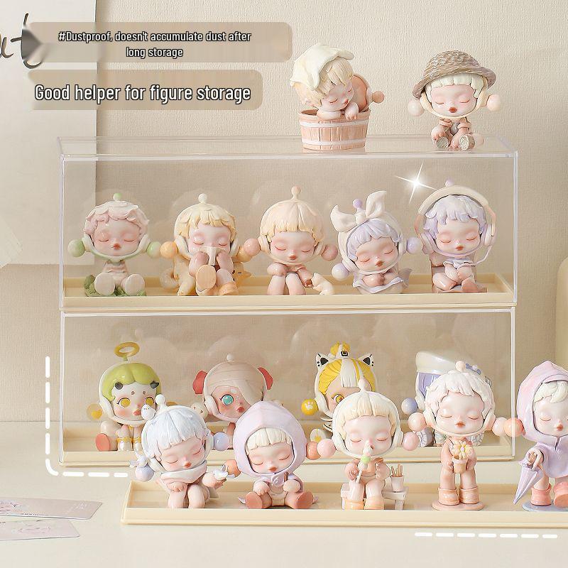 Acrylic Figure Display Case - Transparent Dustproof Storage Box for Pop Mart and Home Decor