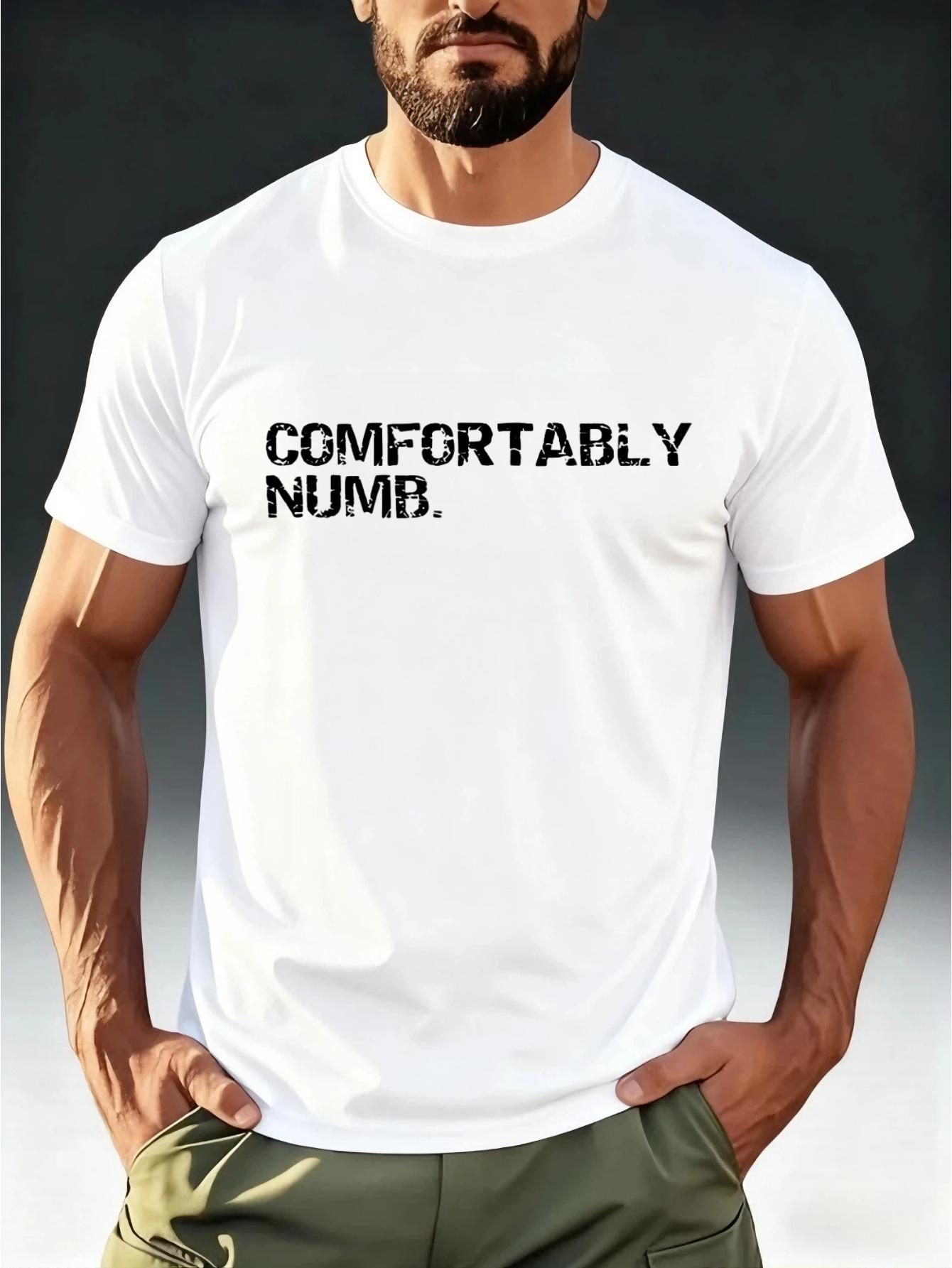 Men S Fashion T-Shirt with a Unique Text Theme  COMFORTABLY NUMB XXXXL