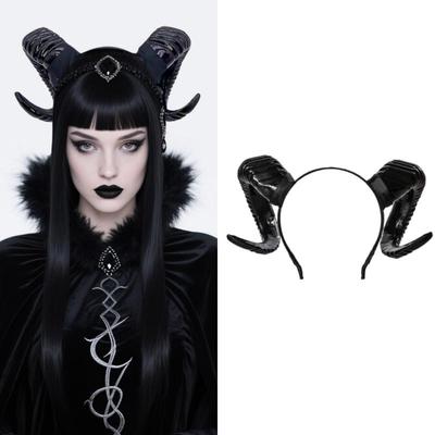 Čertí ovčí rohy Pokrývka hlavy Hraní rolí Dívka Chlapec Gotická Hovězí rohy Antilopa Čelenka Halloween Party Kostým Dekorativní pokrývka hlavy