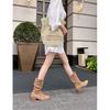 Soft Leather Version~ Western Cowboy Boots Straight Pleated Piled Boots Women's Thick Heel Thin Retro Suede Inner Short Boots