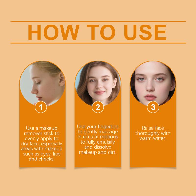 

Turmeric Vitamin C Purifying Clear Makeup Removal Stick Portable for Makeup Removal Moisturizing and Cleansing Facial Makeup one size