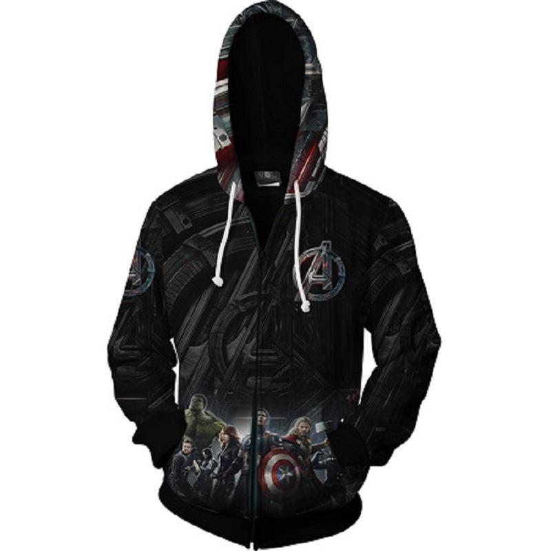 Autumn Men's Captain America Zipper Hoodie Sweatshirt