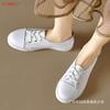 Spring and Summer Shallow Mouth Flat Bottom Breathable Leather Shoes