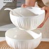 White 8-Inch Underglaze Soup Bowls: Set of 2, 2025 New Large Noodle Bowls for Home Use