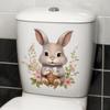 Autocollant de toilette 3D créatif et réaliste avec vision de chat mignon, décoration de couvercle de toilette en PVC auto-adhésif et imperméable