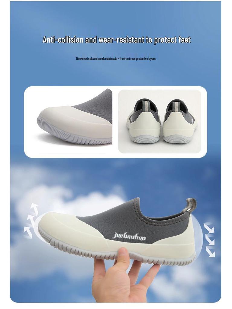 Men's High-End Low-Top Fashion Lightweight Waterproof Rain Boots - Non-Slip Outdoor Wading Shoes with Short Tubes