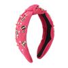 Valentinstag Stirnband Damen Kristall Acryl Strass Breites Geknotetes Stirnband für Festivals Rose