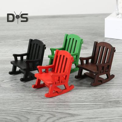 Miniaturní houpací křeslo 1:12/1:16 Měřítko Dekorativní Modely Dřevo Mini Velikost Židle Figurka Domeček pro Panenky Interiérový Design Doplňky