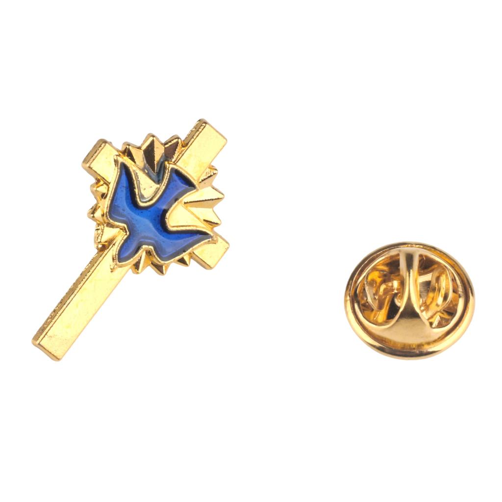 Elegant Dove Cross Lapel Pin Unique Dove Crosses Brooch Adornment Individualized Badge Pin for Daily Wear