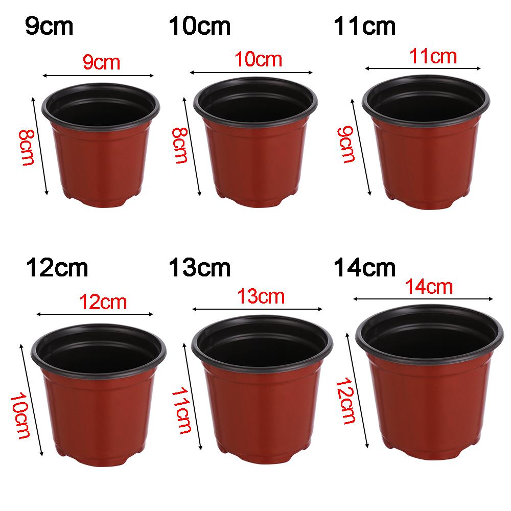 10pcs Garden Supply Mini Terracotta Soft Plastic Flower Vases Plant Trays Round Planter Nursery Pots