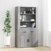 Vidaxl Tall Cabinet, Sonoma Oak Grey, Wood-Based Material