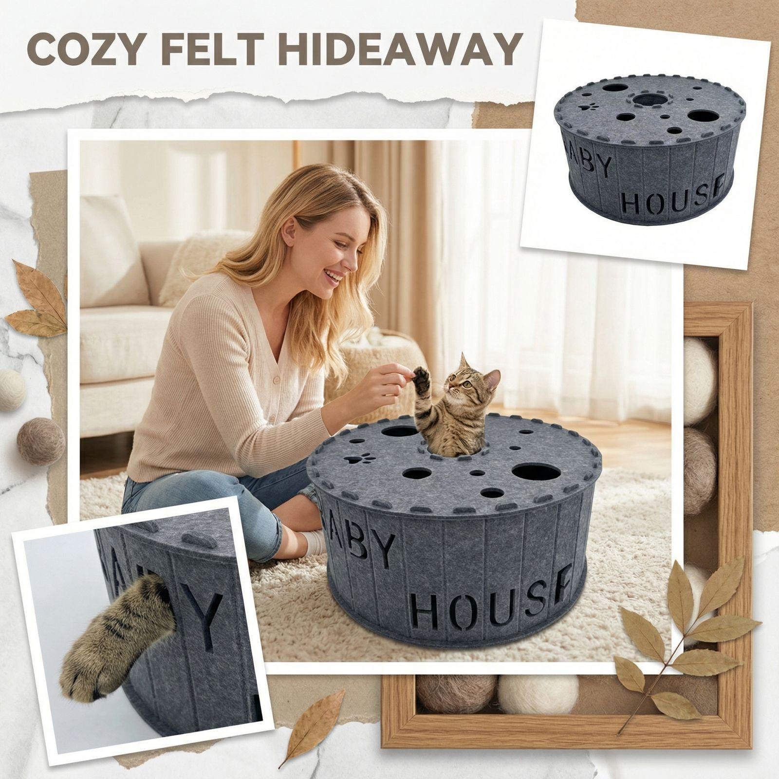 

Half Closed Breathable Removable Donut Cats Bed one size