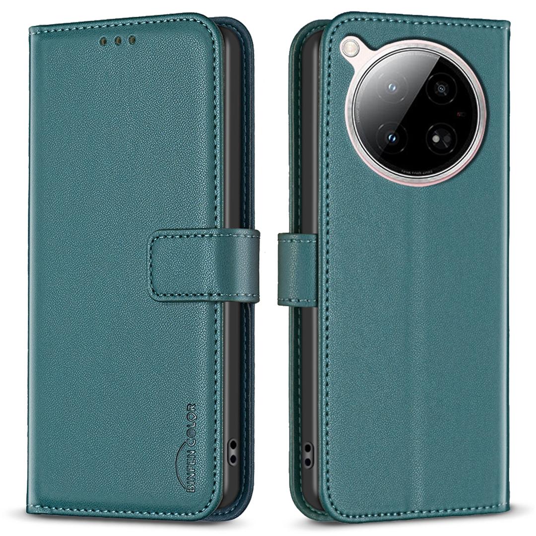 

BINFEN COLOR BF17 For Infinix Zero 40 4G Case Wallet Folio Flip Leather Cover Green