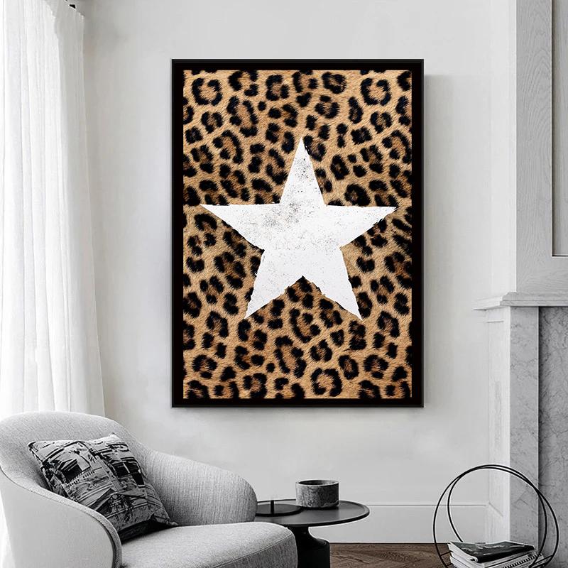 Moderní a módní vzor leopardího potisku a biliárové umělecké plátno pro tisk plakátů obývací pokoj ložnice domácí dekorace dárek