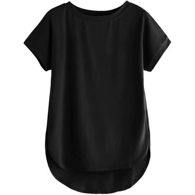 Fabricorn Combo of Plain Color Stylish Up and Down Cotton Tshirt for Women, Short Sleeve, Round Neck (Black)