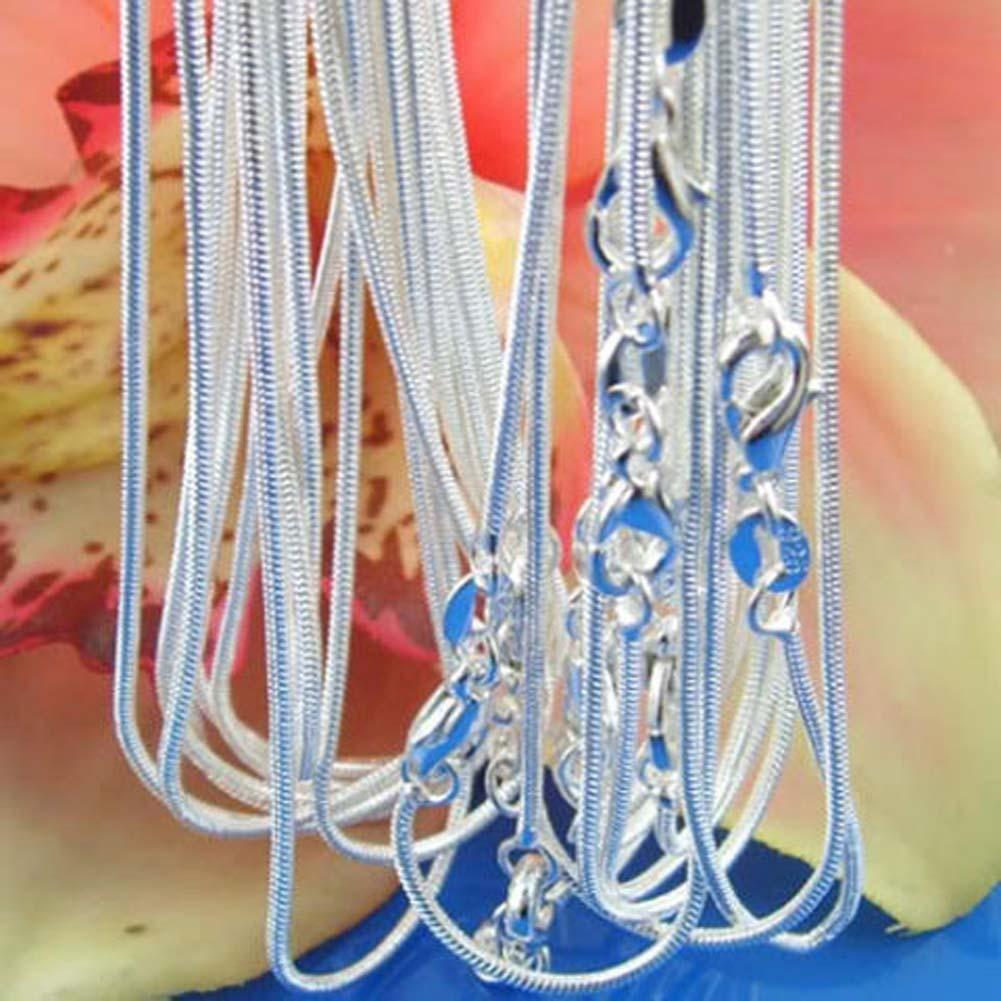 Lots 10PCS Fashion 925 Sterling Solid Silver 1MM Snake Chain Necklace 16-30 Inch Lots 10PCS Fashion 925 Sterling Solid Silver 1MM Snake Chain Necklace 16-30 Inch