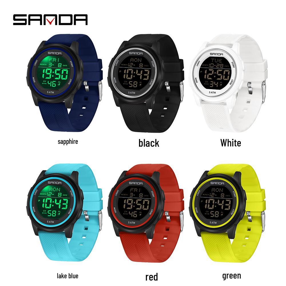 Sanda Waterproof Multifunction Electronic Watch for Teens - Trendy Unisex Design with Alarm