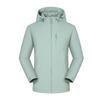 Women Solid Stripe Rain Jacket Outdoor Plus Waterproof Hooded Raincoat Windproof