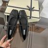 2025 Autumn and Winter New French Retro Square Head Shallow Mouth Single Shoes Women's Versatile One-word Belt Ballet Shoes Women
