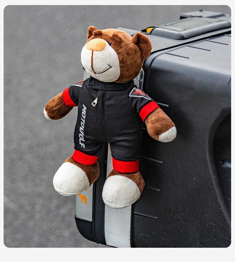 2025 New Motorcycle Decoration Bear Doll Pendant Cute Cartoon Motorcycle Bear Doll Car Trunk Accessories Motorcycle Bear