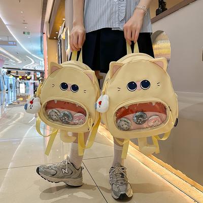Japanischer Ins High-Value Mädchen Süß Schmerz Tasche Neu Zweidimensionale Weiche Mädchen Transparenter Rucksack Weiblich Cartoon Rucksack