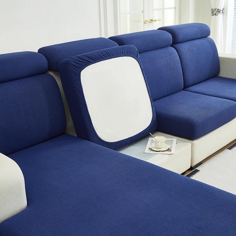 Jacquard Elastic Sofa Cushion Slipcover Adjustable Non-slip Sofa Seat Cover for Living Room Bedroom