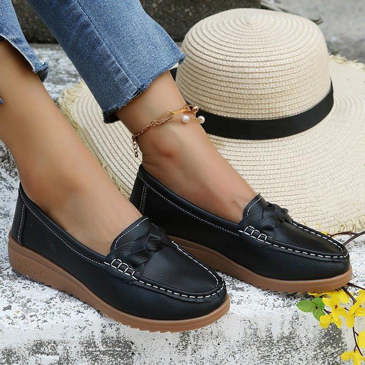 

Женские лоферы из натуральной кожи Sheos, балетки на плоской подошве, женская обувь, женские весенние мокасины, повседневные балетки, женские кроссовки 43