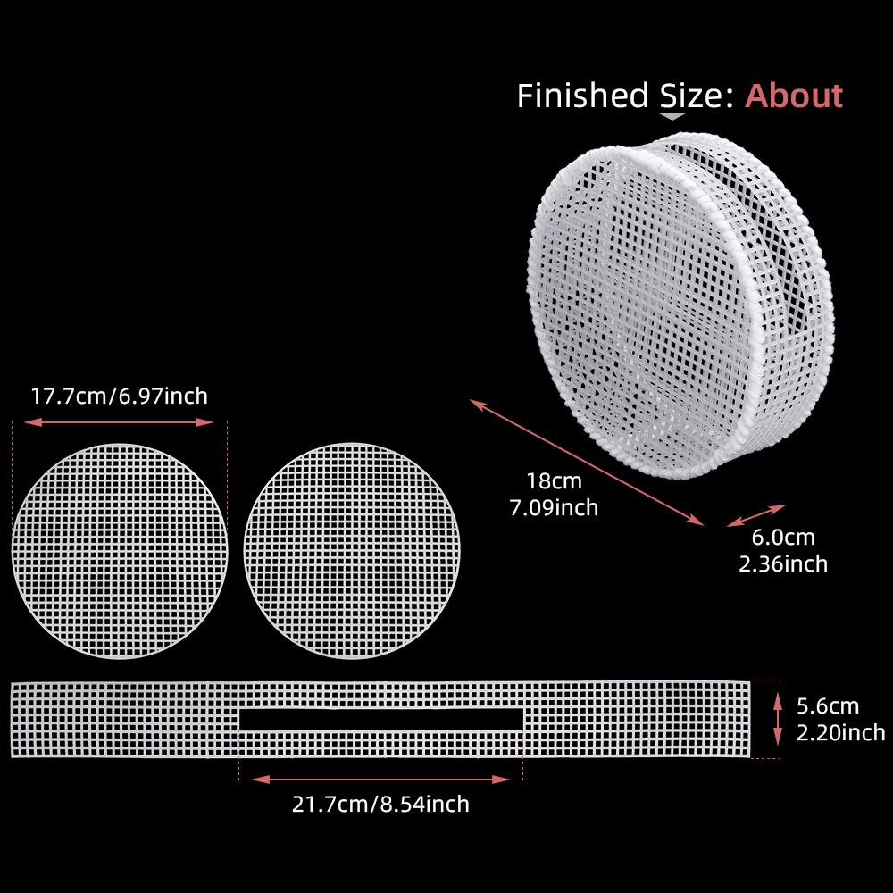 5Set DIY Crochet Plastic Mesh Sheet, Circular Shape Plastic Grid Plate Template, Hand Weaving Yarn Hook Wrapped Plastic Sheets