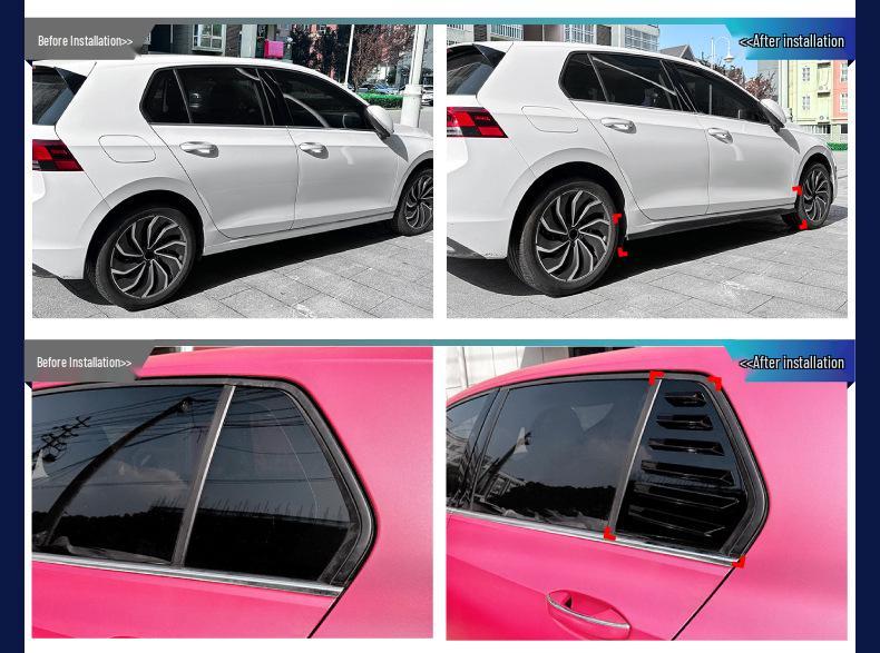 Volkswagen Golf Standard Edition Full Body Kit: Front Lip, Louvers, Side Skirt, Rear Lip, Rear Spoiler.