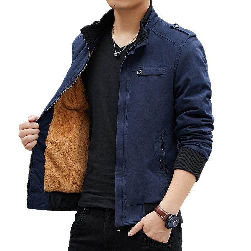 

Мужская куртка флисовая утепленная осенне-зимняя повседневная мужская хлопковая одежда молодежное пальто XXXXL синий