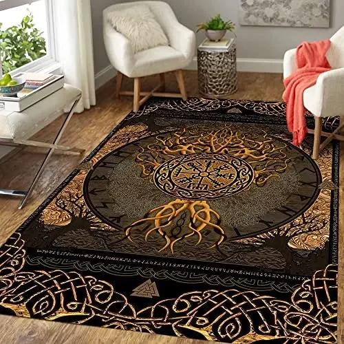 Bold Viking Bear Rug – Large Statement Piece for Living Room & Home Decor | Non-Slip Floor Mat for Fall & All Seasons