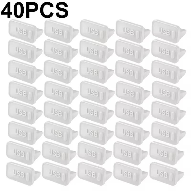 10-60PCS Silicone Dust Plug for USB-A Charger Port Cap Female Jack Universal Dustproof Ports Protectors for PC Notebook Laptop