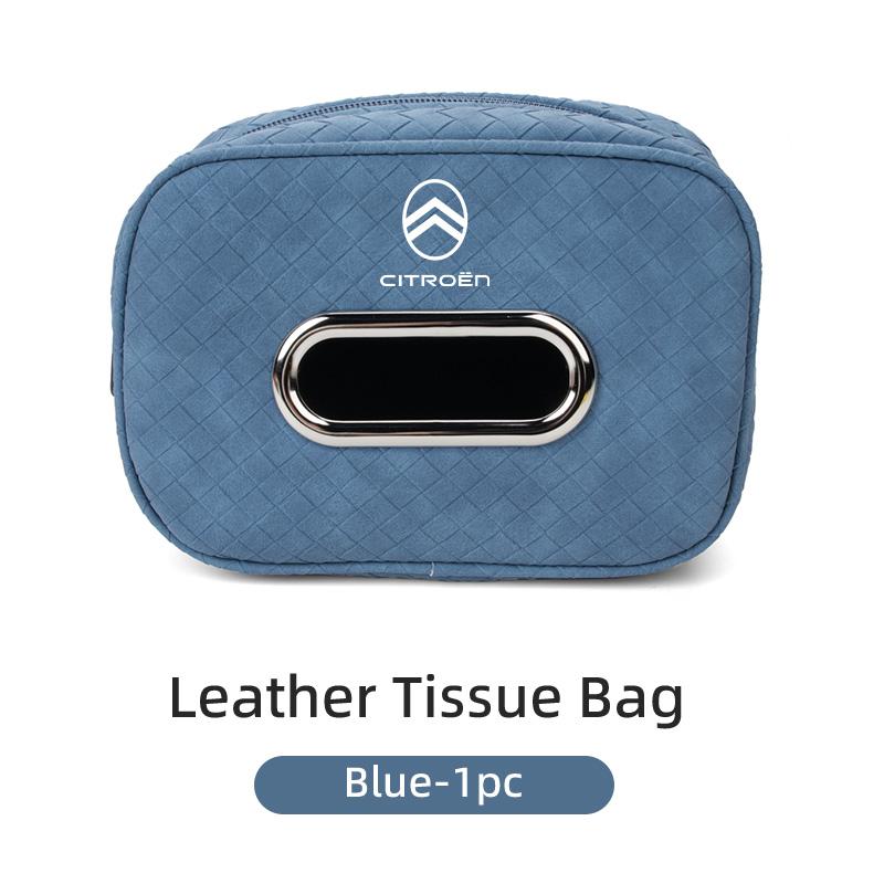 WKZA3 PU Leather Plaid Pattern Tissue Bag for Citroen C4 C3 C5 C1 C2 Berlingo Celysee Cactus Picasso Aircross Saxo Grand Car Accessory