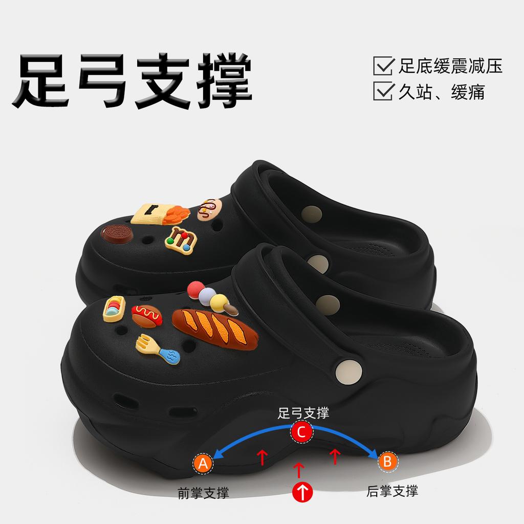 Hole Shoes New Puff Clouds Non-slip Arch Support Not Tired Feet Thick-soled Slippers