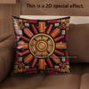2D Aztec Sun God Pattern Decorative Pillow Cases Pattern Cushion Cover Suitable For Sofa Bedroom Car Pillow Cover