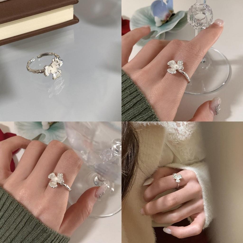 Trendy Korean-inspired Floral Design Adjustable Copper Ring For Women Stylish Elegance