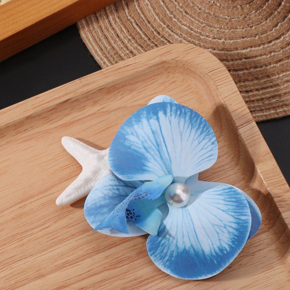5 PCS Korean Style Starfish Flower Hair Clip Sweet Moth Orchid Side Clip Beach