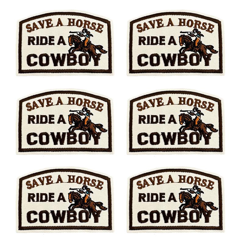 10pcs /Lots Western Cowboys Embroidered Patches Letter Patch Iron On Patches For Clothing Thermoadhesive Patches Jackets Hats Diy 