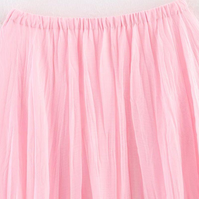 Kaslead New Women Clothes Western Style Fashion Simple and Versatile Candy Color Pleat Effect Skirt