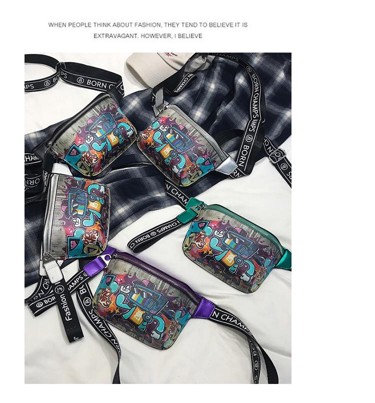 Hip Hop Graffiti Waist Bag 2025 - Trendy Crossbody Chest Bag for Clubbing