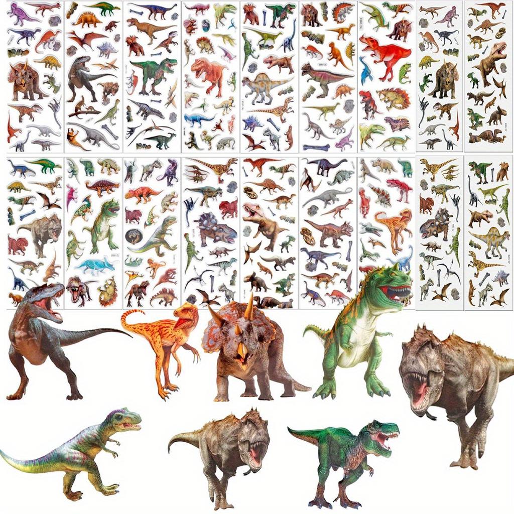 10pcs Dinosaur Stickers 3D Dino Puffy Stickers for Jurassic Theme Favors Reward More Puffy Stickers ZSY