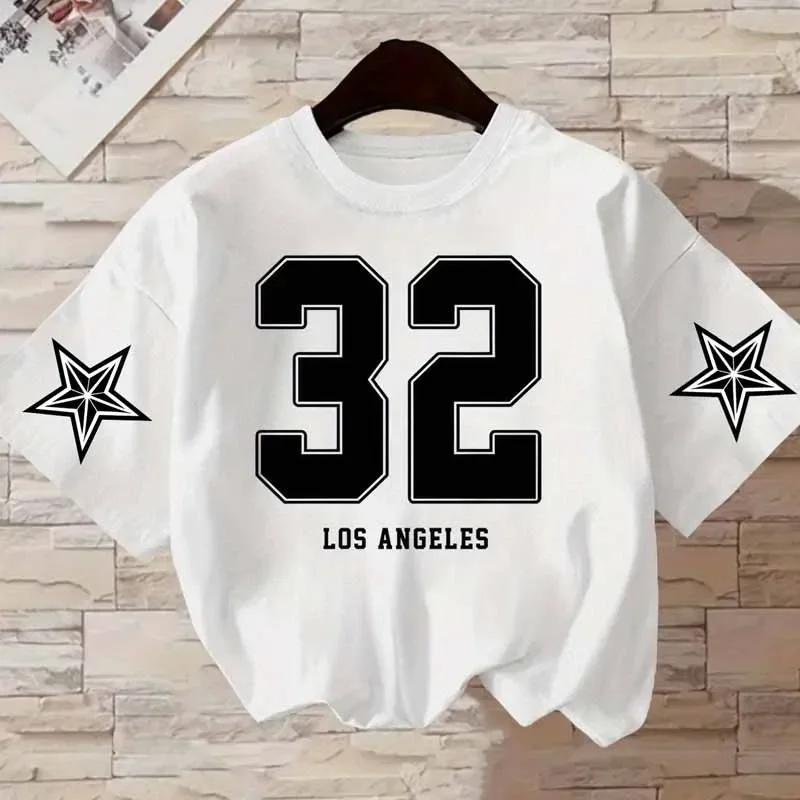 Los Angles Three Two Print Children Tshirts for Girls Boys Summer Casual Fashion Colorful Tops Kids ONeck Short Sleeve Tees