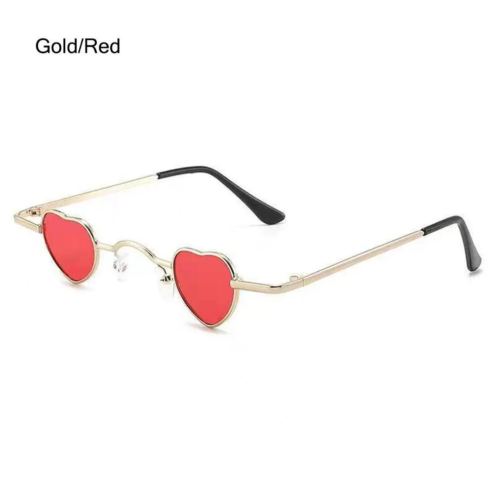 

Mini Heart Shaped Sunglasses Female Male UV400 Metal Frames Hip Hop Punk Sun Eyeglasses Stylish Ins Popular Shades Eyewear as show