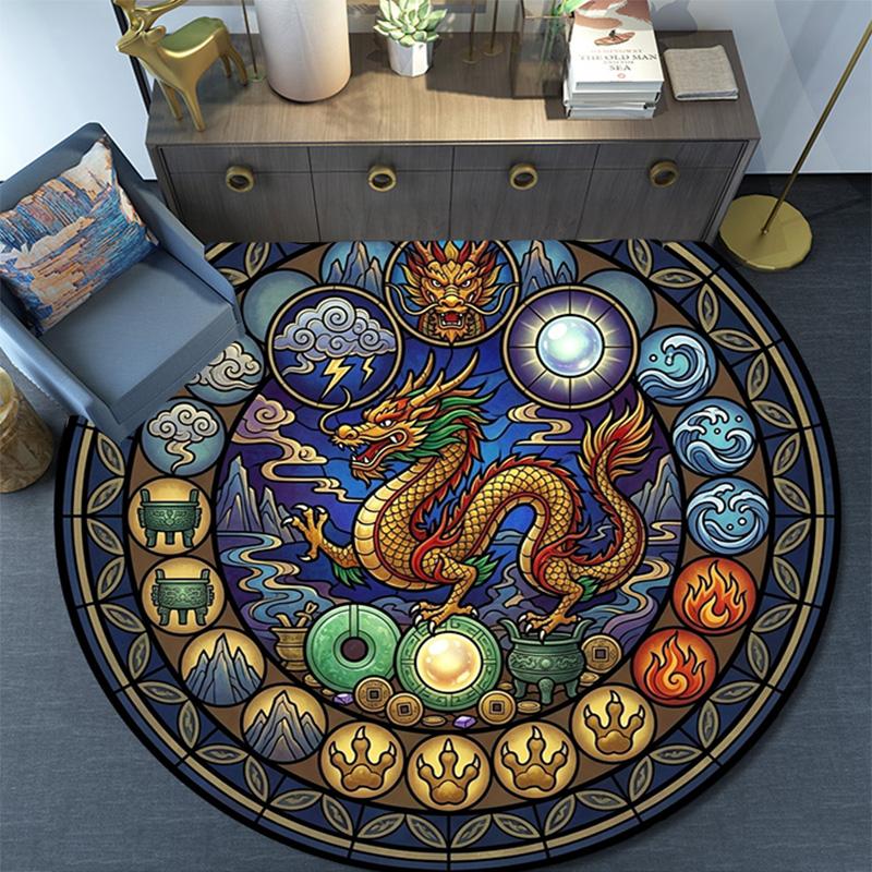 Ocean Life Harmony Round Area Rug Under Office Chairs Bedroom Living Room Home Decor