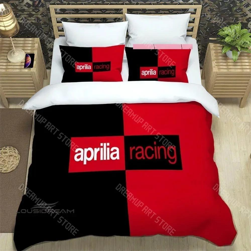 

3D Print Fashion A-Aprilia motorcycle Bedding Set Boys Girls Twin Queen King Size Duvet Cover Pillowcase Bed boys Adult Bedroom EU Single 90x200cm