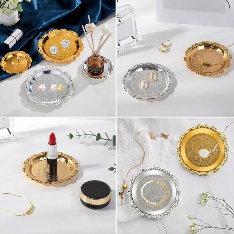 4palcové embosované květinové designové luxusní podložky pod šálky na čaj dárek žáruvzdorné podložky párty stolní nádobí sváteční dekorace zlatá/stříbrná