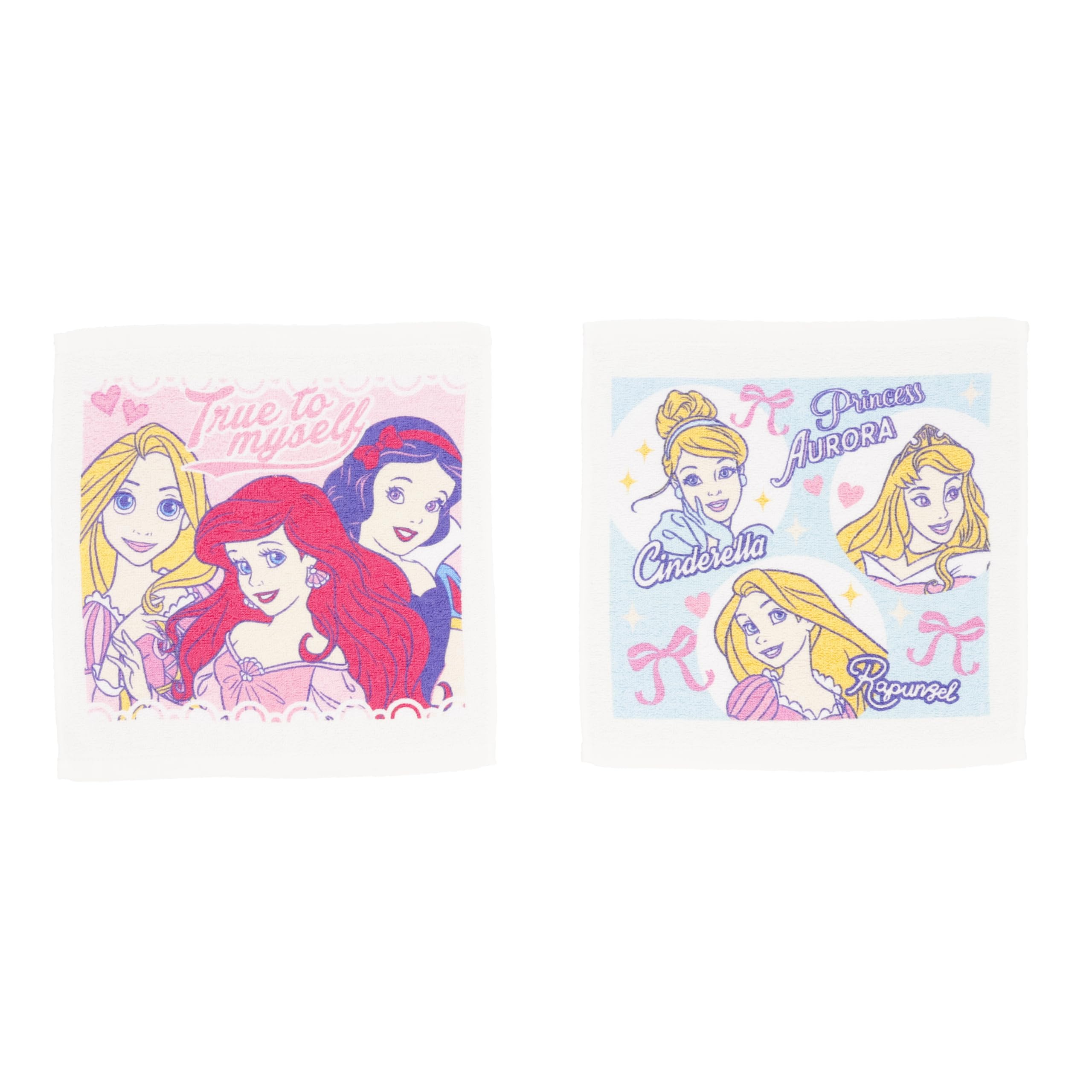 Marushin Disney Princess Hand Towels of Sparkly 2065041900 (Set 2), Pink, Disney,