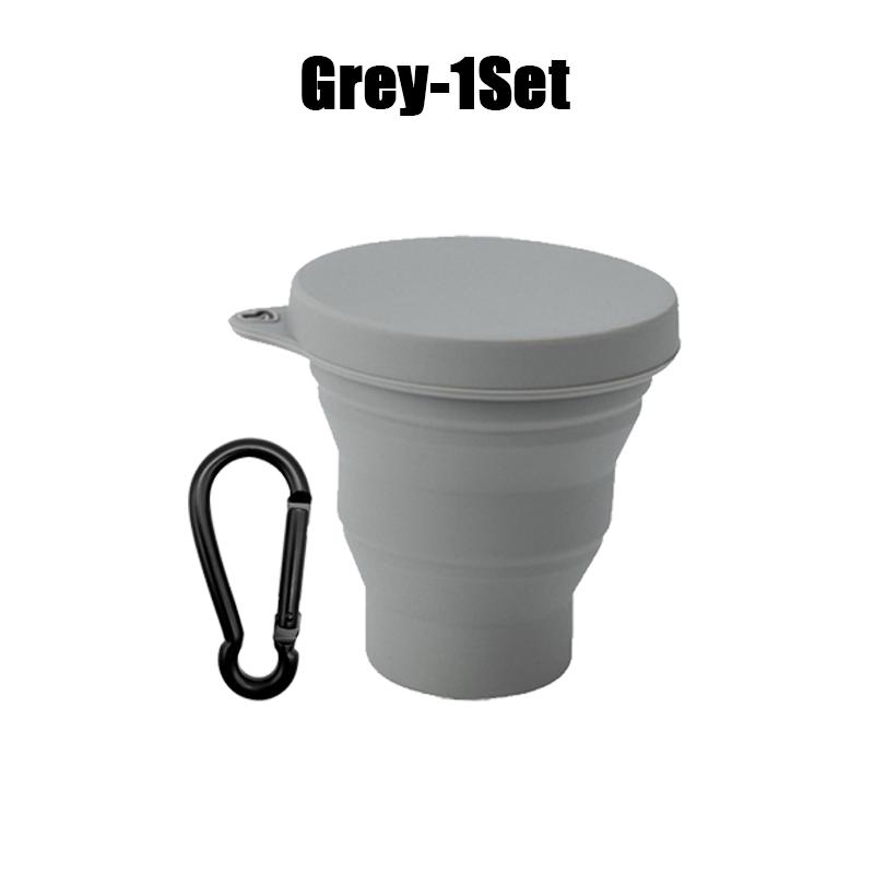 180 ml Klappbecher, Mini-Einziehbecher, Silikon, tragbare Teetasse, Outdoor-Reise-Kaffee-Teleskop-Trinkbecher mit Deckel