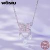 WOSTU Mystic Purple Series 925 Sterling Silver Butterfly Charms Elf Pendant Drop Zircon Moon Beads Fit DIY Bracelet Neckalce