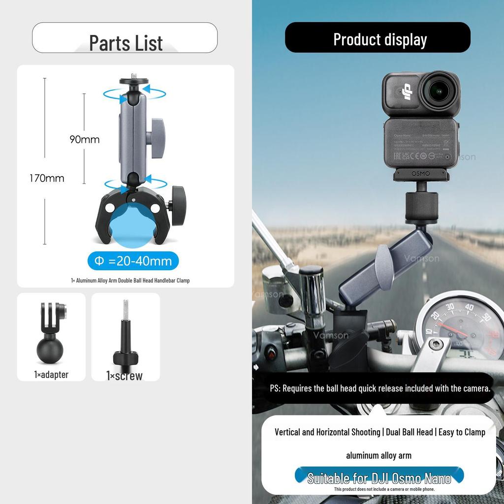 DJI Osmo Nano HD Explosion-Proof Tempered Film & Selfie Stick for Action Camera
